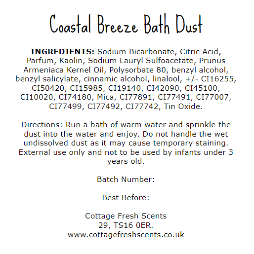 Coastal Breeze Bath Bomb Dust - Bath Bombs - Cottage Fresh Scents