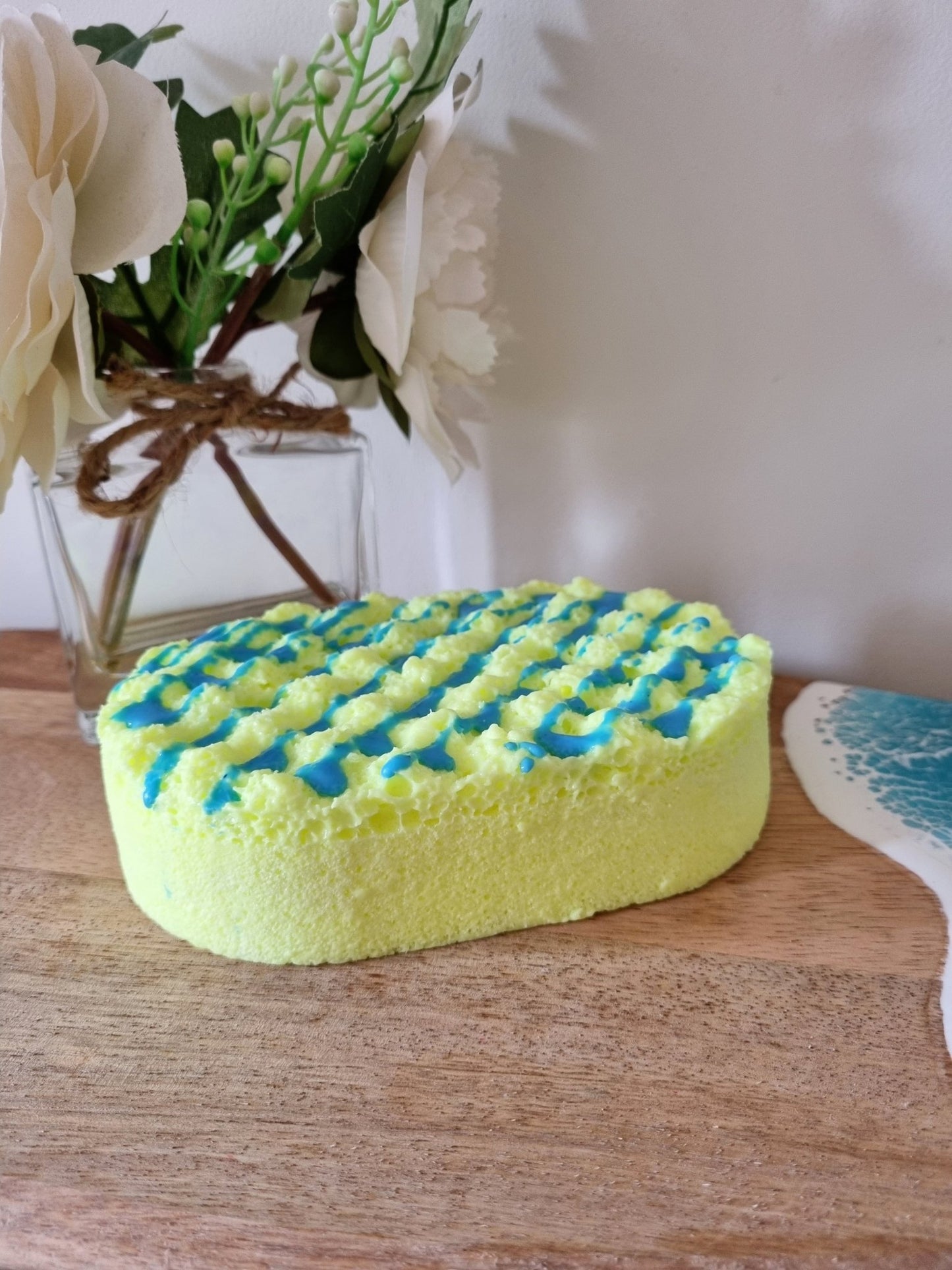 Coastal Breeze Soap Infused Exfoliating Massage Sponge - Soap Sponge - Cottage Fresh Scents