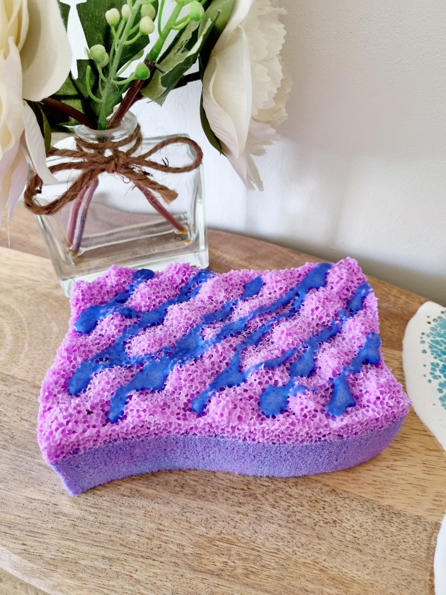 LIMITED EDITION - Wavy Soap Infused Exfoliating Massage Sponge - Soap Sponge - Cottage Fresh Scents