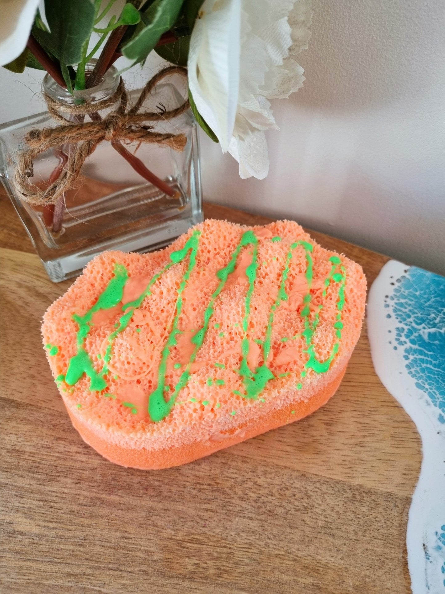 Mango Passion Soap Infused Exfoliating Massage Sponge - Soap Sponge - Cottage Fresh Scents