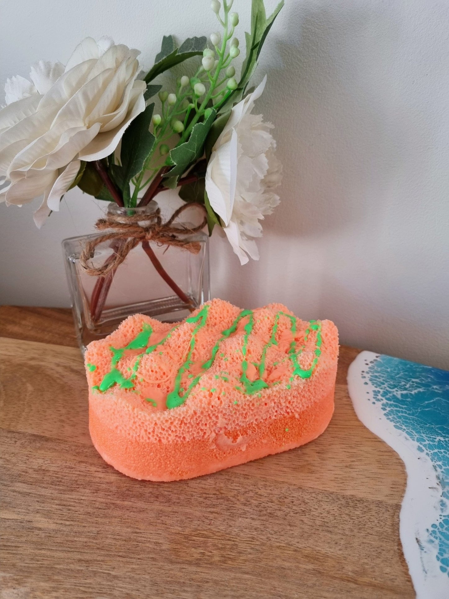Mango Passion Soap Infused Exfoliating Massage Sponge - Soap Sponge - Cottage Fresh Scents