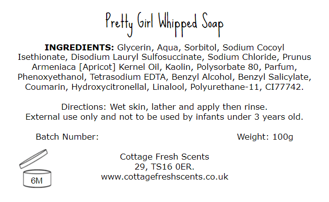 Pretty Girl Whipped Soap - Whipped Soap - Cottage Fresh Scents
