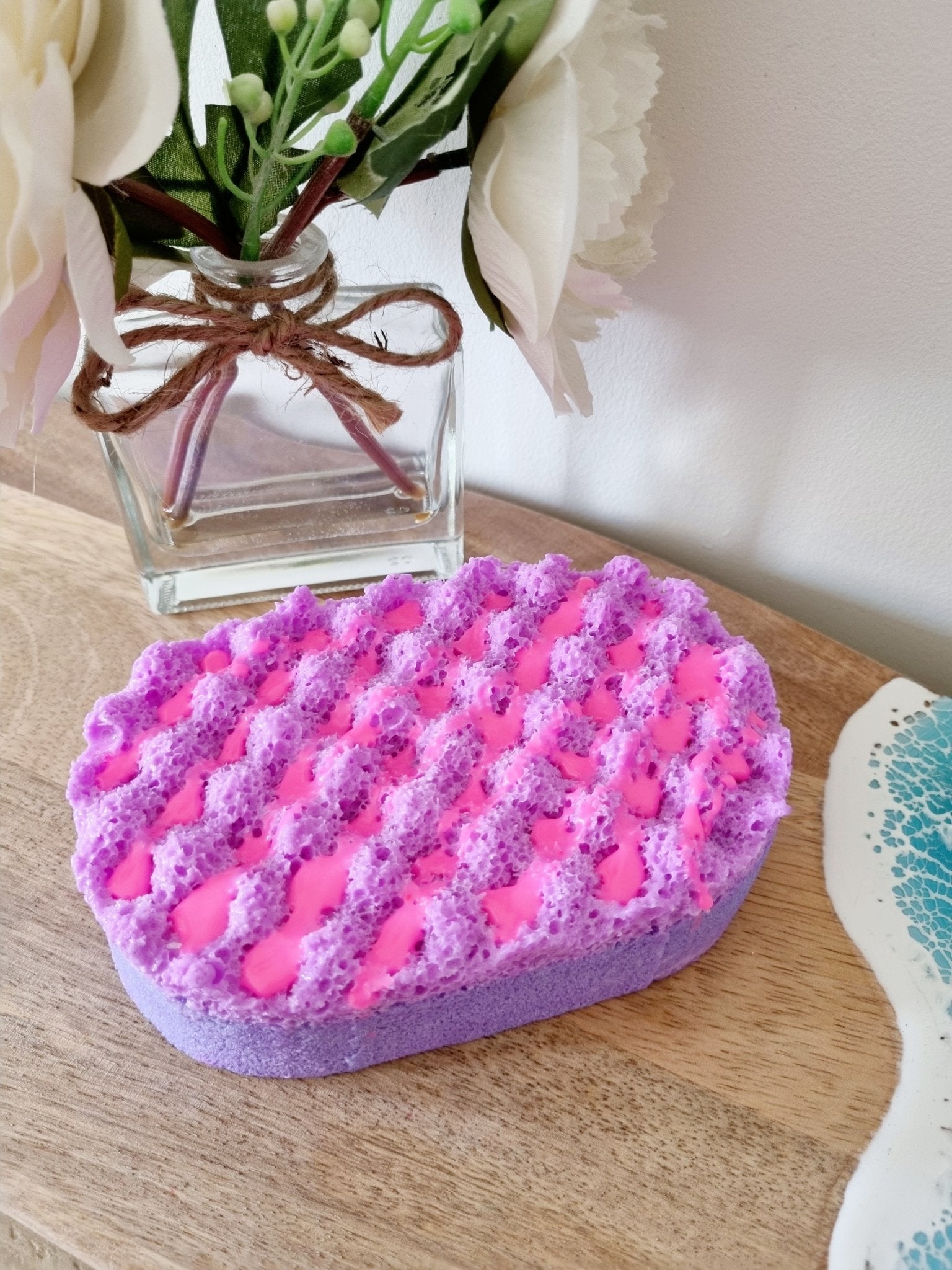 Purple Rain Soap Infused Exfoliating Massage Sponge - Soap Sponge - Cottage Fresh Scents