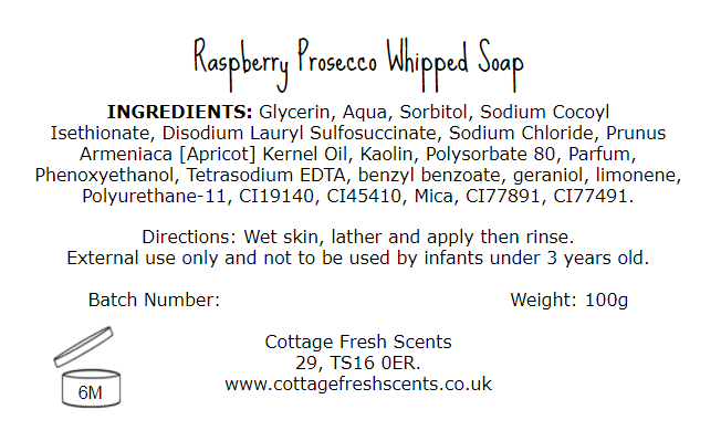 Raspberry Prosecco Whipped Soap - Whipped Soap - Cottage Fresh Scents