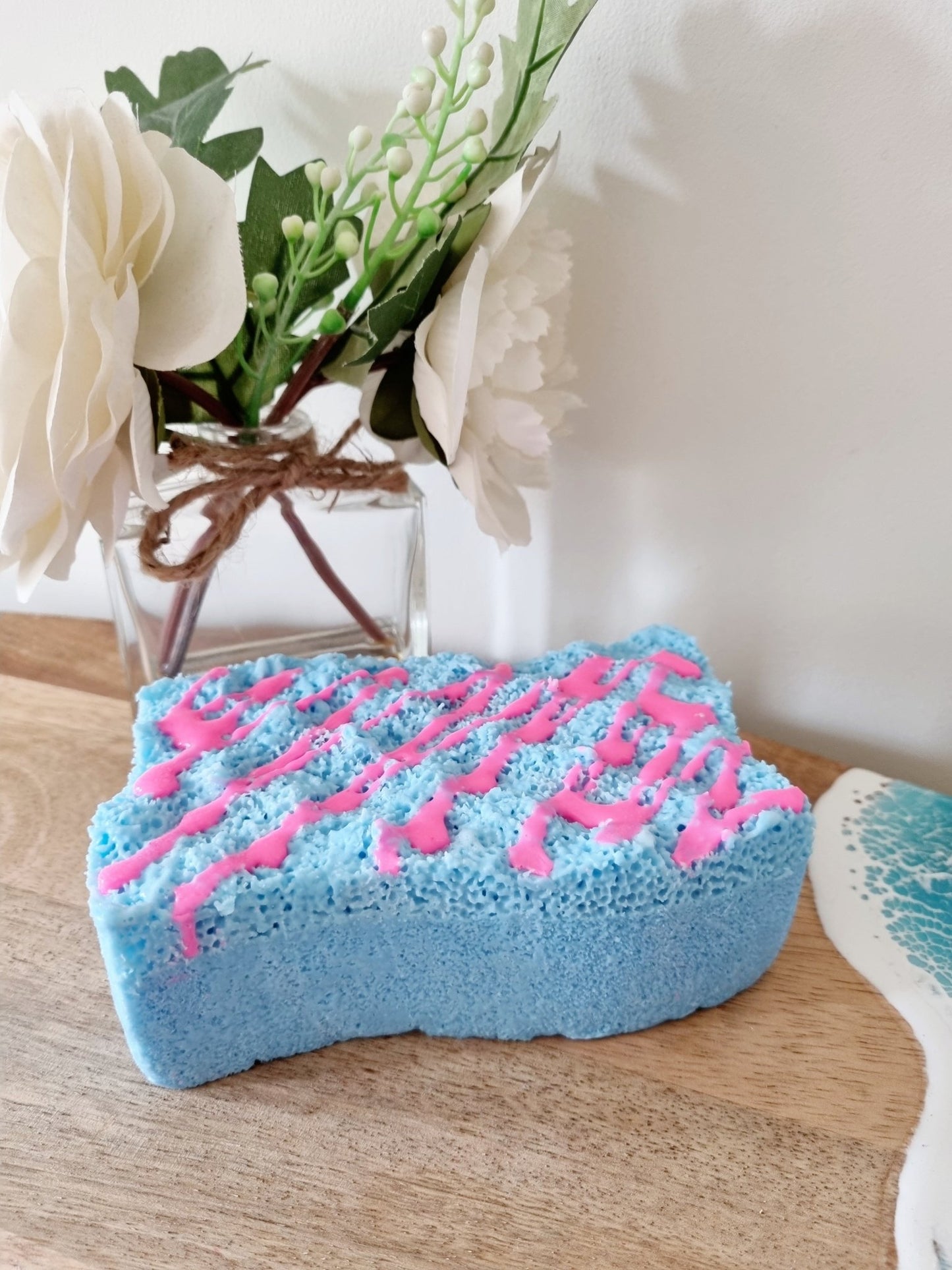 REDUCED TO CLEAR - Wavy Soap Infused Exfoliating Massage Sponge - Soap Sponge - Cottage Fresh Scents