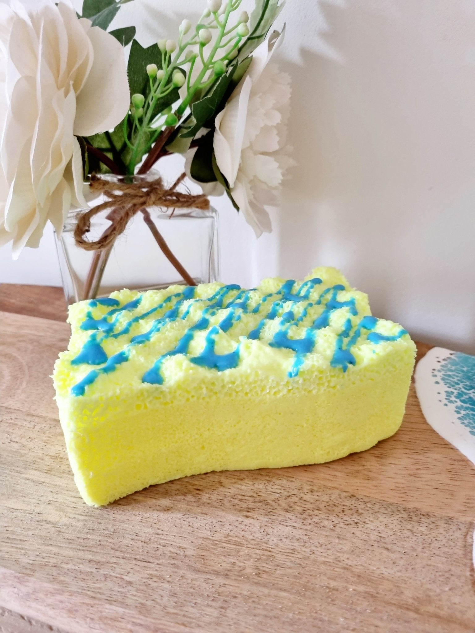 REDUCED TO CLEAR - Wavy Soap Infused Exfoliating Massage Sponge - Soap Sponge - Cottage Fresh Scents