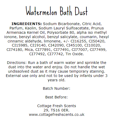 Refreshing Watermelon Bath Bomb Dust - Bath Bombs - Cottage Fresh Scents