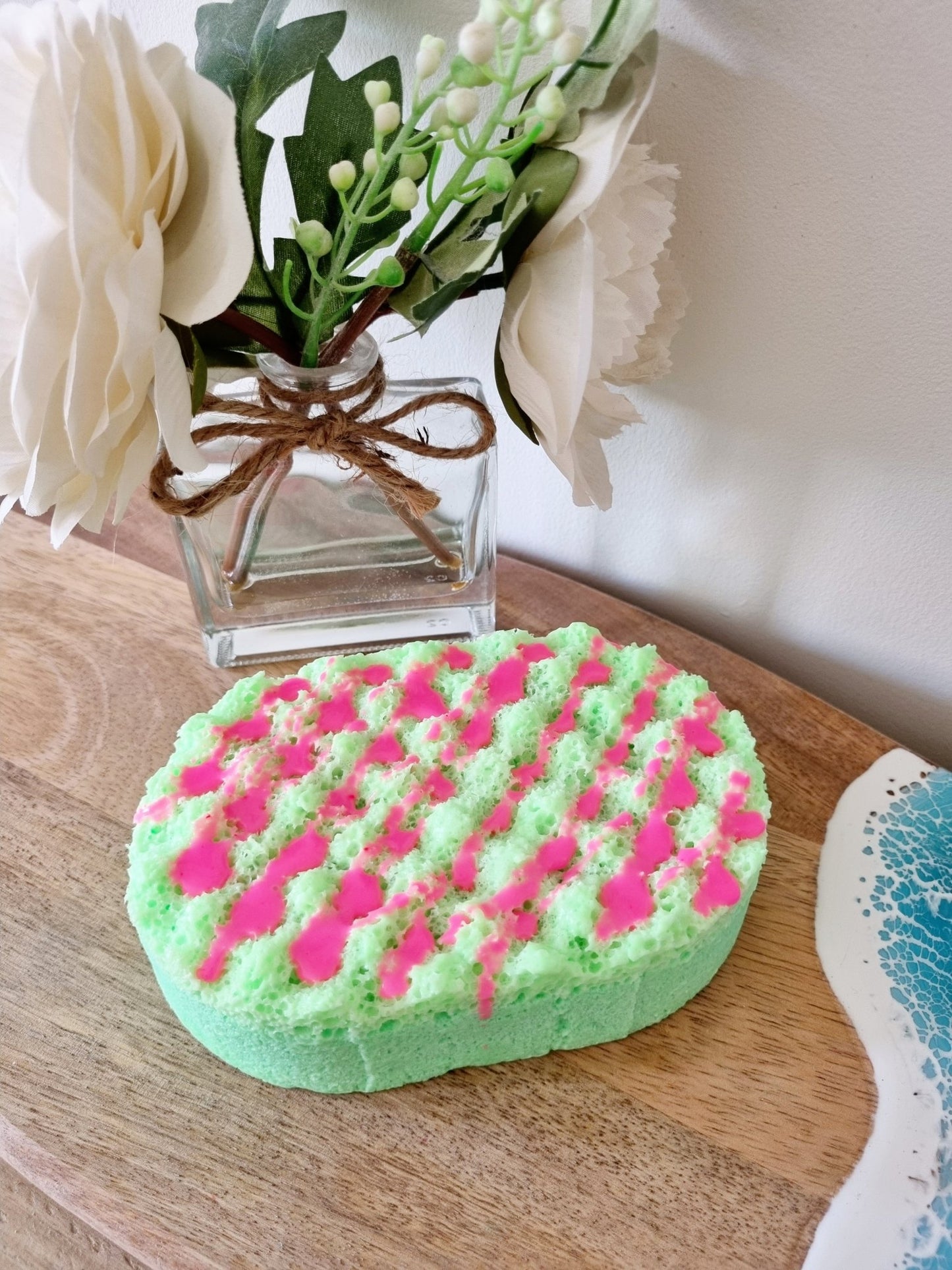 Refreshing Watermelon Soap Infused Exfoliating Massage Sponge - Soap Sponge - Cottage Fresh Scents