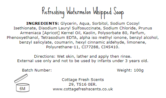 Refreshing Watermelon Whipped Soap - Whipped Soap - Cottage Fresh Scents