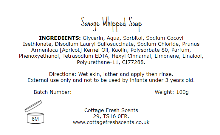 Savage Whipped Soap - Whipped Soap - Cottage Fresh Scents