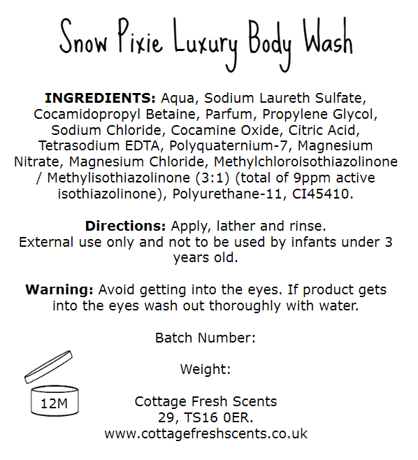 Snow Pixie Luxury Body Wash - Body Wash - Cottage Fresh Scents