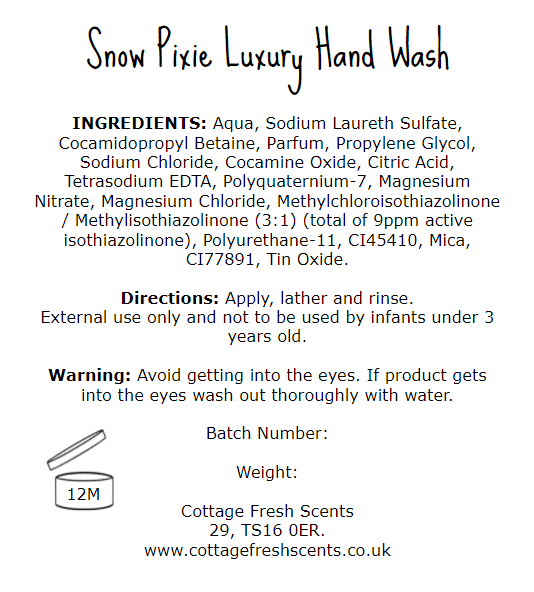 Snow Pixie Luxury Hand Wash - Hand Wash - Cottage Fresh Scents