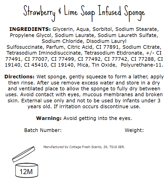 Strawberry & Lime Soap Infused Exfoliating Massage Sponge - Soap Sponge - Cottage Fresh Scents