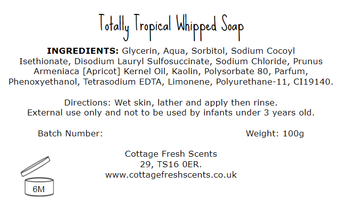 Totally Tropical Whipped Soap - Whipped Soap - Cottage Fresh Scents